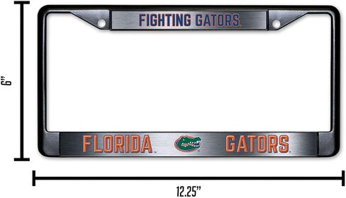 إطار لوحة ترخيص NCAA من سبيكة الزنك الفاخرة باللون الأسود طويل الأمد من Florida Gators - حامل بطاقة لولبية مع فخر الفريق المميز وتشجيع الفريق - يكمل أي لون من الشاحنات، سيارات الدفع الرباعي، السيارة in Kuwait