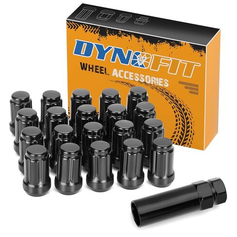 Dynofit 12 مم × 1.5 ET (ممتدة) 6 صواميل عروة لـ 6 عجلات ما بعد البيع، 24 قطعة M12x1.5 نهاية مغلقة مع صواميل ساق 7.6 مم لمقعد Toyota Tacoma 4Runner المخروطي، صواميل العروة الخاصة للفواصل in Kuwait