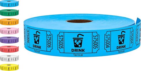 Tacticai 1000 Raffle Tickets, Drink, Purple (8 Color Selection), Single Roll for Events, Entry, Class Reward, Fundraiser & Prizes in Kuwait