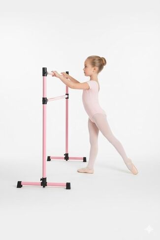 UMEKEN Wood/Aluminum/Steel Ballet Barre 4 Foot Portable Barre Bar Home Adjustable Freestanding Ballet Stretch Dance Bar for Kids Adult with Carry Bag in Kuwait