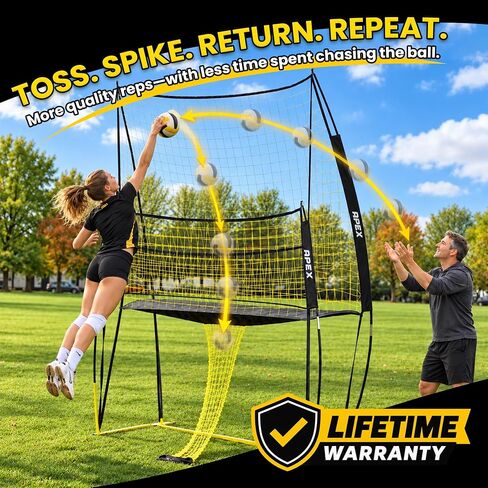 Apex Sports Volleyball Training Net System - Sturdy, Adjustable, and Portable | Improve Accuracy, Technique, and Skills | Ideal for Indoor/Outdoor Use | Easy Assembly & Storage | in Kuwait