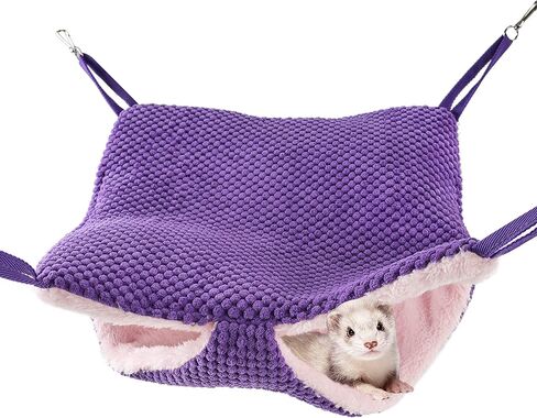 Niteangel Ferret Hammock Napping Bed Pocket - Swing Snuggle Sack for Ferrets Rats Suger Glider Squirrels (Grey) in Kuwait