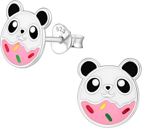 KIWI DAISY Panda Ball Sterling Silver Stud Earrings (Hypoallergenic) in Kuwait