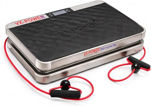 VX-Power Slimplate Digital - Vibration Plate Whole Body Oscillating Vibration Platform Exercise Machine w/ Resistance Bands for Home Cardio, Shaping, Toning & Fitness, Bluetooth Speakers in Kuwait