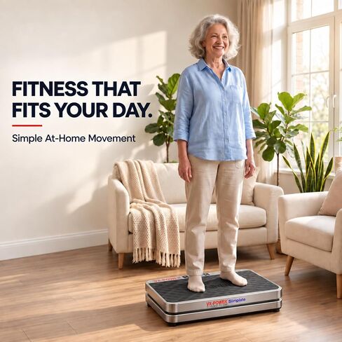 VX-Power Slimplate Digital - Vibration Plate Whole Body Oscillating Vibration Platform Exercise Machine w/ Resistance Bands for Home Cardio, Shaping, Toning & Fitness, Bluetooth Speakers in Kuwait