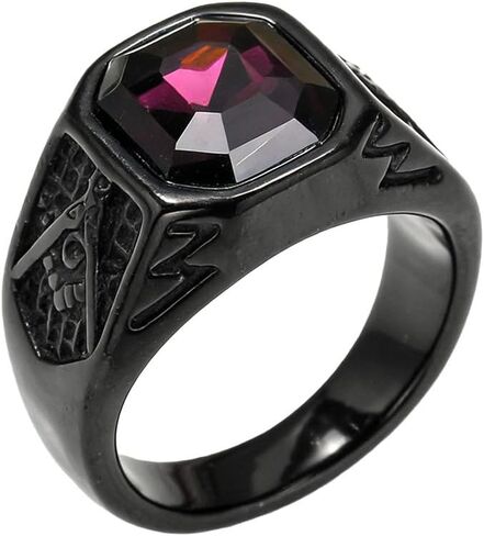Men's Vintage Masonic Freemason Stainless Steel Ring Symbol Signet Band in Kuwait
