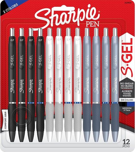 Sharpie S-Gel Retractable Gel Pen, Medium Point, Assorted Ink, Dozen (2129832) in Kuwait