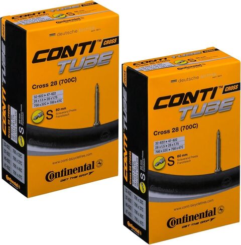 أنابيب داخلية للدراجة Continental Cross 28 700 x 32-47c - صمام طويل بريستا 60 مم (زوج)، أسود in Kuwait
