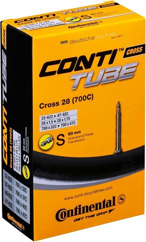 أنابيب داخلية للدراجة Continental Cross 28 700 x 32-47c - صمام طويل بريستا 60 مم (زوج)، أسود in Kuwait
