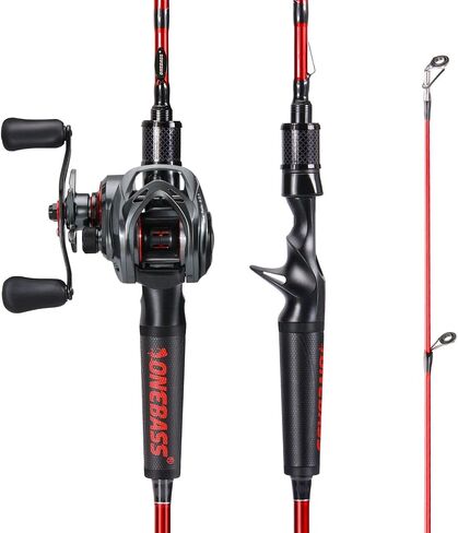 One Bass Fishing Rod and Reel Combo, IM7 Graphite 2 Pc Blank Baitcasting Combo, Spinning Rod with Super Polymer Handle in Kuwait