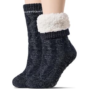 Slipper Socks for Women with Grippers Non Slip, Sherpa Lined Slipper Socks in Kuwait