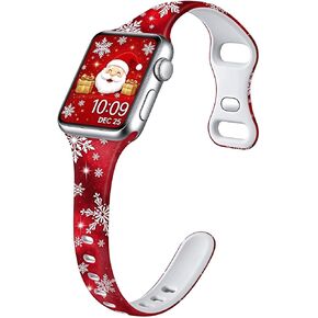 حزام نحيف متوافق مع أساور ساعة Apple 38 مم 40 مم 41 مم 42 مم 44 مم 45 مم 46 مم 49 مم للنساء والرجال، أساور معصم رياضية من السيليكون الضيق الناعم لسلسلة iWatch 11 10 9 8 7 6 5 4 3 2 1 SE وردي ساخن جدًا in Kuwait