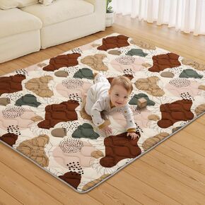 Blissful Diary Baby Play Mat, 71x59 Inch Extra Thicker & Large Baby Mat for Floor, Soft Cushioning Foam Play Mats for Babies and Toddlers, Foldable Washable Baby Playpen Mat Crawling Mat, Boho Design in Kuwait
