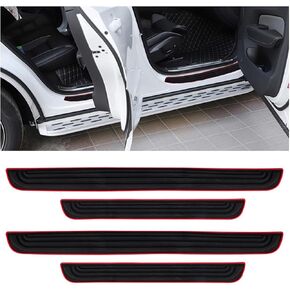 4PCS Car Door Threshold Protection, Car Door Sill Plate Step Protector, Rubber Door Edge Step Dust Shield Cover, Universal Anti-Scratch Exterior Accessories for Car SUV (Red borde) in Kuwait