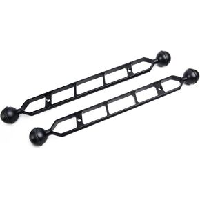 Black 11" Double Ball Aluminum Alloy Extension Arm, 1" Ball Head Connector Underwater Arm for Strobe/Video Light/Diving Camera Tray, Waterproof and Rustproof (2pack) in Kuwait