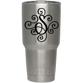 Monogram die Cut Decal/Sticker. Click for Color/Letter Options. Available in Four Colors and All Letters A-Z! Great for Windows, Yeti and RTIC tumblers, Macbooks and More! (Letter H, Black) in Kuwait