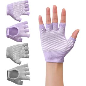 YL TRD V 2 Packs of Non Slip Fingerless Yoga Gloves Exercise Gloves Workout Gloves in Kuwait