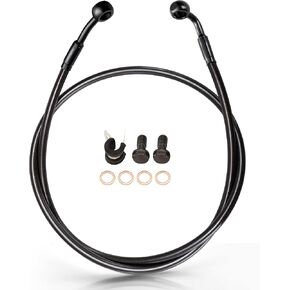 MoKitDora 46" Dyna Front Hydraulic Brake Lines Oil Hose for Harley 1996-2006 Low Rider FXDL Super Wide Glide FXD FXDWG 16" Handlebar without ABS, Black in Kuwait