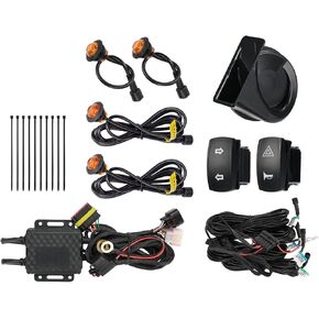 KEMIMOTO UTV Turn Signal Kit, Universal UTV ATV Street Legal Turn Signal with Rocker Switch, 110D Horn, Plug and Play Blinker Kit Compatible With Polaris, Can-Am, Kawasaki, Arctic Cat, CFMOTO, Pioneer in Kuwait