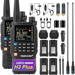 TIDRADIO TD-H3 GMRS Radio Multi-Band Receiving Long Range Walkie Talkies,USB-C Programming & Charging,2500mAh Battery,AM/FM Reception,Wireless Radio Replication,DTMF NOAA VOX SCAN,Support Chirp in Kuwait