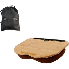 SUMISKY Lap Desk-Portable Laptop Table with Bamboo Platform Phone Holder (M(18.5"x11.8")) in Kuwait