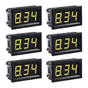 6PCS 0.56" Digital Voltmeter Ammeter Battery Monitor DC 4.5-30V Voltage Meter Tester Two-Wire Small LED Voltmeter Display Voltage Tester for Solar Battery Electricity Monitor (Yellow) in Kuwait