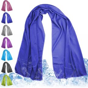 Cooling Towel for Neck and Face - 43.3" x 15.7" - Quick-Dry Microfiber - Ideal for Hot Weather, Gym, Fitness, Camping, Yoga Sport, Golf - Navy Blue in Kuwait
