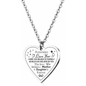 HOFOYA Inspirational Heart-Shape Pendant I Love You Necklace Jewelry for Women Teens,Mother's Day Birthday Christmas Gifts for Daughter from Dad Mom. in Kuwait