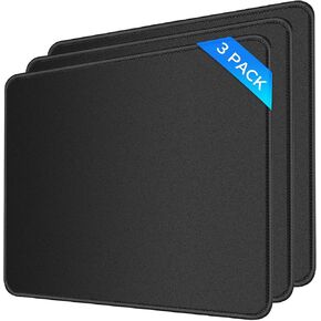 3 Pack Standard Mouse Pad with Stitched Edges, Comfortable Mouse Mat Pad, Non-Slip Rubber Base Mousepad for All Types of Mouse Laptop Computer PC 10.3 x 8.3 inches Black in Kuwait