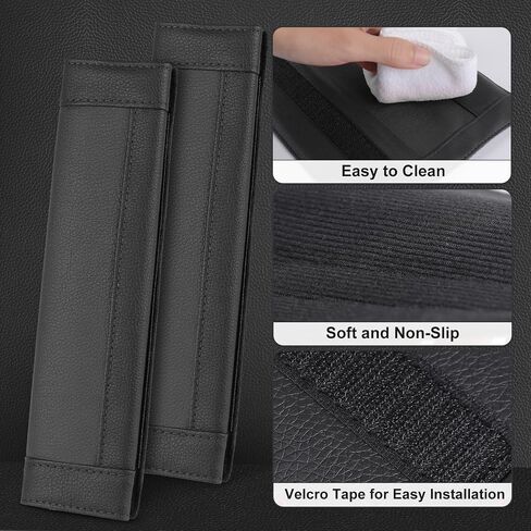 SEG Direct Black and Gray Seat Belt Pads Pack of 2 in Kuwait