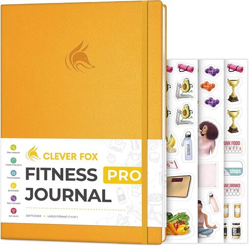 Clever Fox Fitness Journal PRO - مخطط التمارين اليومية مع مخطط الوجبات ومتتبع العادات - دفتر سجل تمارين الصالة الرياضية للنساء والرجال - دفتر مخطط اللياقة البدنية - يستمر لمدة 6 أشهر، 7 × 10 بوصة - وردي فاتح in Kuwait
