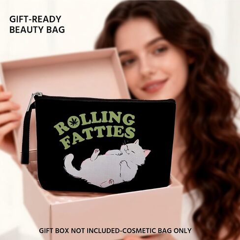 Novelty Weed Gift Green Leaf Makeup Bag Humor Weed Accessories Cosmetic Bag for Women Daughter Friendship Gifts Zipper Pouch Bag Weed Stuff Appreciate Gifts Travel Toiletry Bag for Birthday Christmas in Kuwait