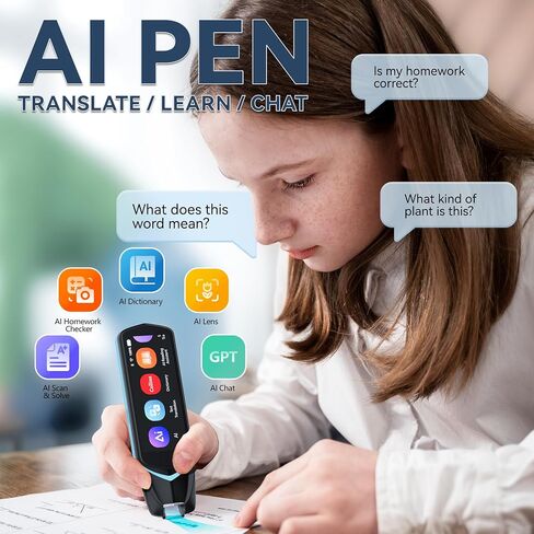 Reading Pen for Dyslexia,NEWYES Scan Reader Pen 4 Text to Speech Device Translator Pen, Photo Translation OCR 16GB Bluetooth Pen Scanner for Students Adults (Scan Reader Pen 4.5) in Kuwait