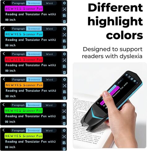 Reading Pen for Dyslexia,NEWYES Scan Reader Pen 4 Text to Speech Device Translator Pen, Photo Translation OCR 16GB Bluetooth Pen Scanner for Students Adults (Scan Reader Pen 4.5) in Kuwait