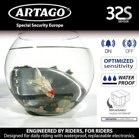 ARTAGO 32 State-of-the-art Disc Lock Without or With Alarm 120dB + Don't Touch Warning, Exclusive SAA Triple Locking, SRA Approved, Stainless Steel High-end Motorcycle Alarm Disc Brake Lock Anti-Theft in Kuwait