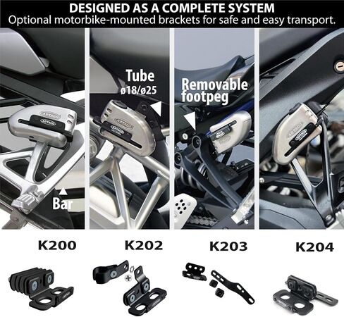 ARTAGO 32 State-of-the-art Disc Lock Without or With Alarm 120dB + Don't Touch Warning, Exclusive SAA Triple Locking, SRA Approved, Stainless Steel High-end Motorcycle Alarm Disc Brake Lock Anti-Theft in Kuwait
