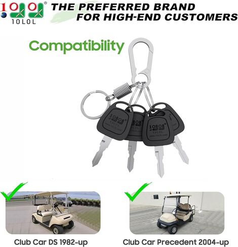 10L0L 4 Pack Golf Cart Keys for Club Car DS 1982-up, Club Car Precedent 2004-up, Replace OEM 1012505 in Kuwait