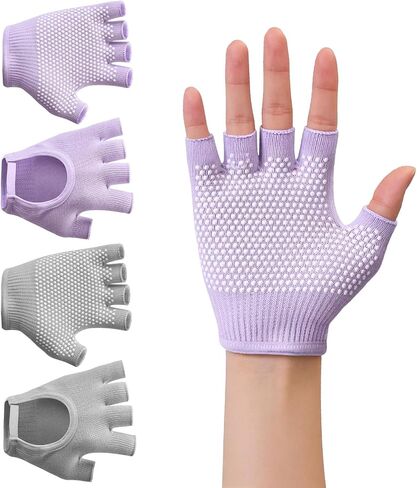 YL TRD V 2 Packs of Non Slip Fingerless Yoga Gloves Exercise Gloves Workout Gloves in Kuwait
