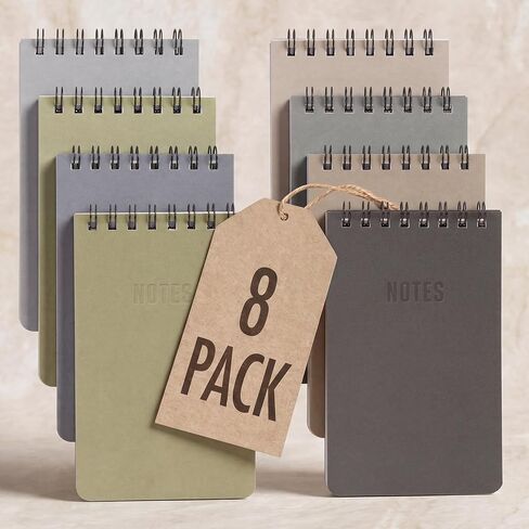 ZICOTO Aesthetic Pocket Notebooks Set Of 8 - Small 3x5 Spiral Notepads With Lined Pages - The Perfect Little Mini Note Pads to Stay Organized and Boost Productivity at Work or School in Kuwait