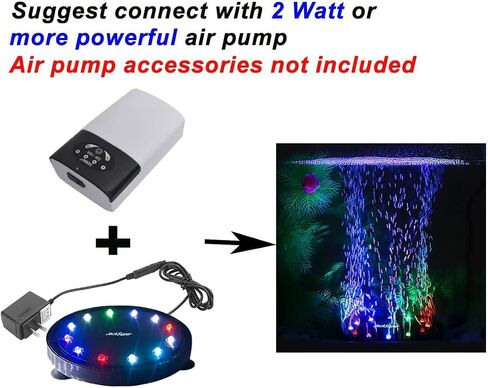 5 بوصة 12 LED حوض السمك فقاعة ضوء حجر الهواء، خزان الأسماك LED الهواء فقاعة ضوء مضخة هواء غاطسة مصباح حجر فقاعة لتزيين خزان الأسماك السلحفاة in Kuwait