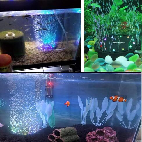 5 بوصة 12 LED حوض السمك فقاعة ضوء حجر الهواء، خزان الأسماك LED الهواء فقاعة ضوء مضخة هواء غاطسة مصباح حجر فقاعة لتزيين خزان الأسماك السلحفاة in Kuwait