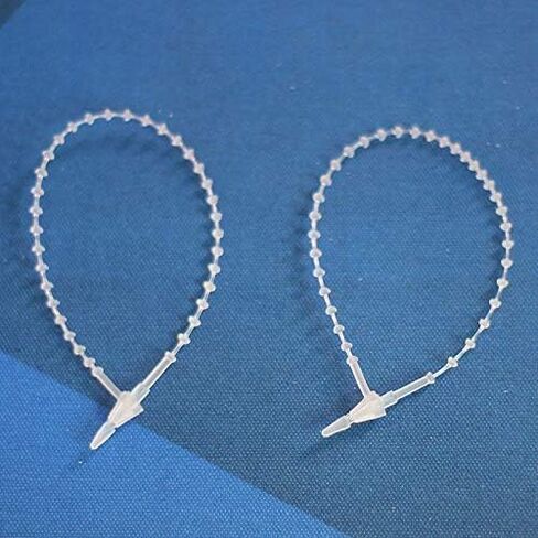 5 Inch Beaded Adjustable Loop Tie Fasteners, 1000 Pcs- Natural in Kuwait