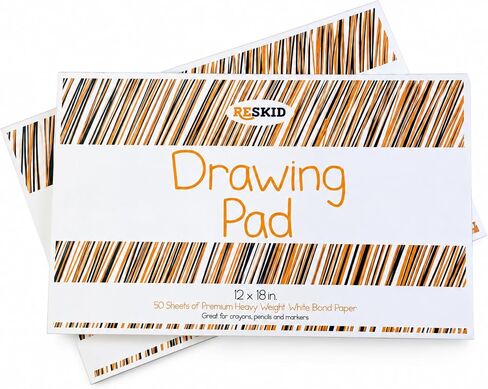 Reskid Drawing Paper Pad (12 x 18 inches) - 50 Sheets, 2-Pack Coloring Art Pads for Kids, Sketch Kids (12x18) (12x18DRAWPAD) in Kuwait