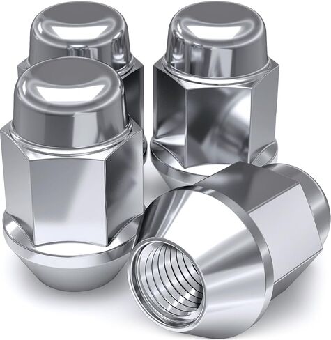 وايت نايت 1707S-20AM كروم M12x1.50 صامولة الجوزة المنتفخة، 20 قطعة (عبوة من 1) in Kuwait