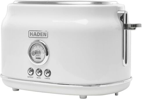 Haden 75101 DORSET 4 Slice Toaster, Wide Slot with Removable Crumb Tray and Settings, Ivory and Chrome in Kuwait