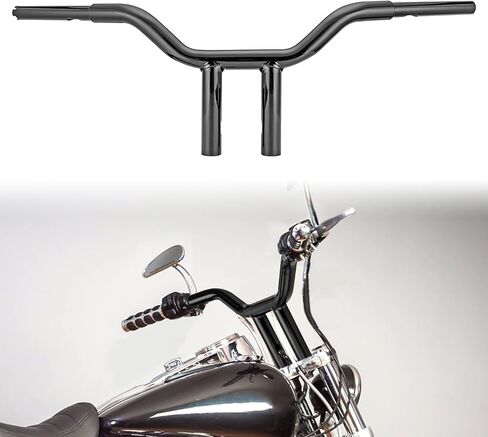 شريط سحب مقود T-Bar مقاس 12 بوصة من WSays بقطر 1-1/4 بوصة أسود لامع متوافق مع 1996-2023 Harley Dyna Softail Sportster 883 1200 XL in Kuwait