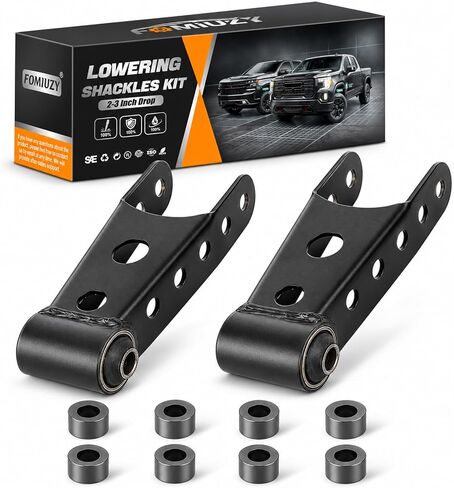 WEILEITE 3 Inch Suspension Rear Drop Lowering Shackles Kit Compatible With Chevy Silverado & GMC Sierra 1500HD 2500HD 3500HD 2001-2010 2WD 4WD Replace 410730 in Kuwait