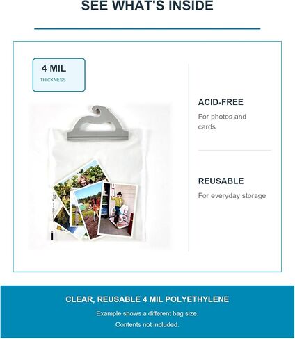 Monaco Hanging Storage Bags, 10-pack of 10.5 X 7.5-Inch, Deluxe Line, 4 Mil Polyethylene, Clear Plastic Bags for Classroom, Home, Library, and Pharmacy Use. in Kuwait