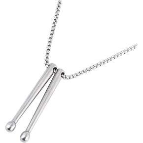 LIFKOME Drumstick Necklace Punk Pendant for Women Drumsticks Stainless steel Necklace Cool Necklace for Drummer Gifts