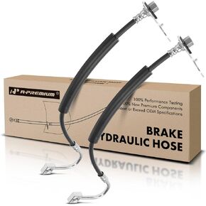 A-Premium Rear Driver and Passenger Brake Hydraulic Hoses Compatible with Select Dodge and Chrysler Models - Durango 2004-2009, Aspen 2007-2009, with Bracket - Replace# 52855278AA(Pack of 2)